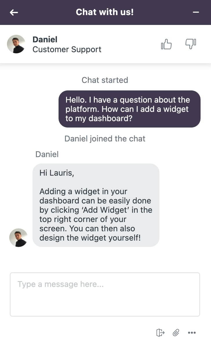 Chat conversation with 30MHz support
